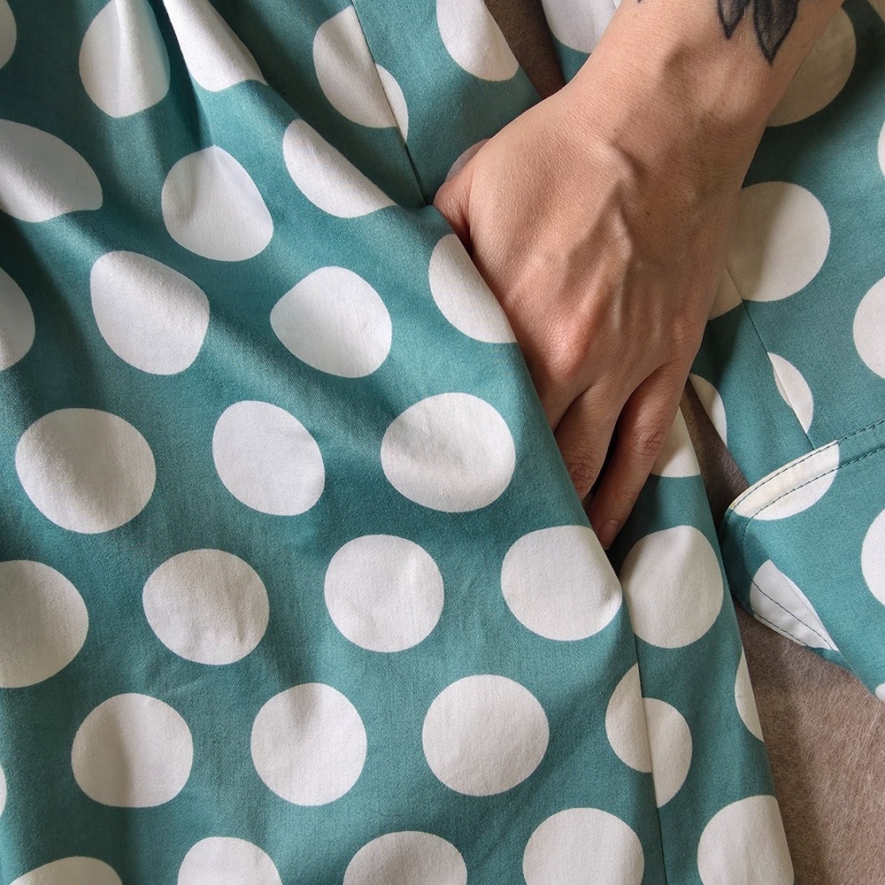 Vintage Y2K Betsey Johnson Polka Dot Coat Dress Sz 2 Coquette Twee Whimsical 90s - Picture 8 of 16